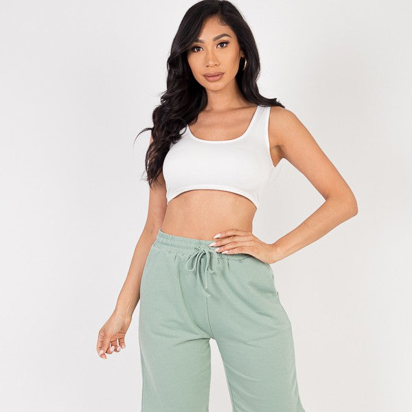 French Terry Bermuda Elastic Waistband Shorts