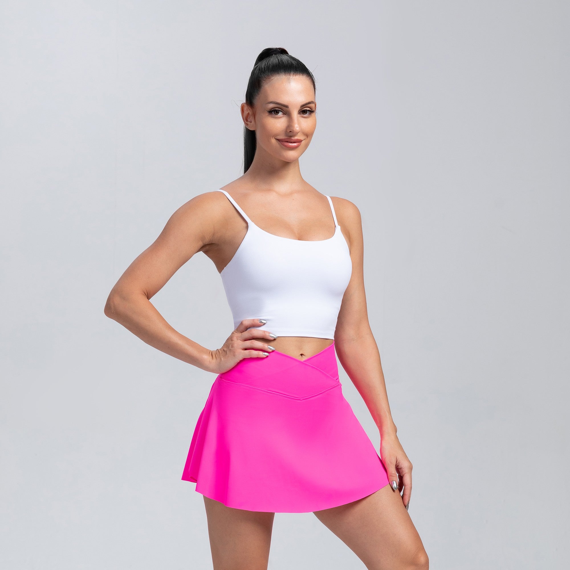 V Waist Golf Tennis Skirt w/ Inner Short & Pocket