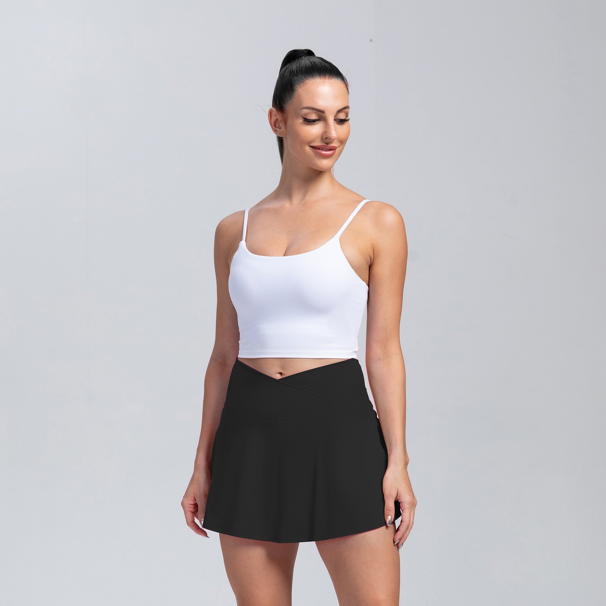 V Waist Golf Tennis Skirt w/ Inner Short & Pocket