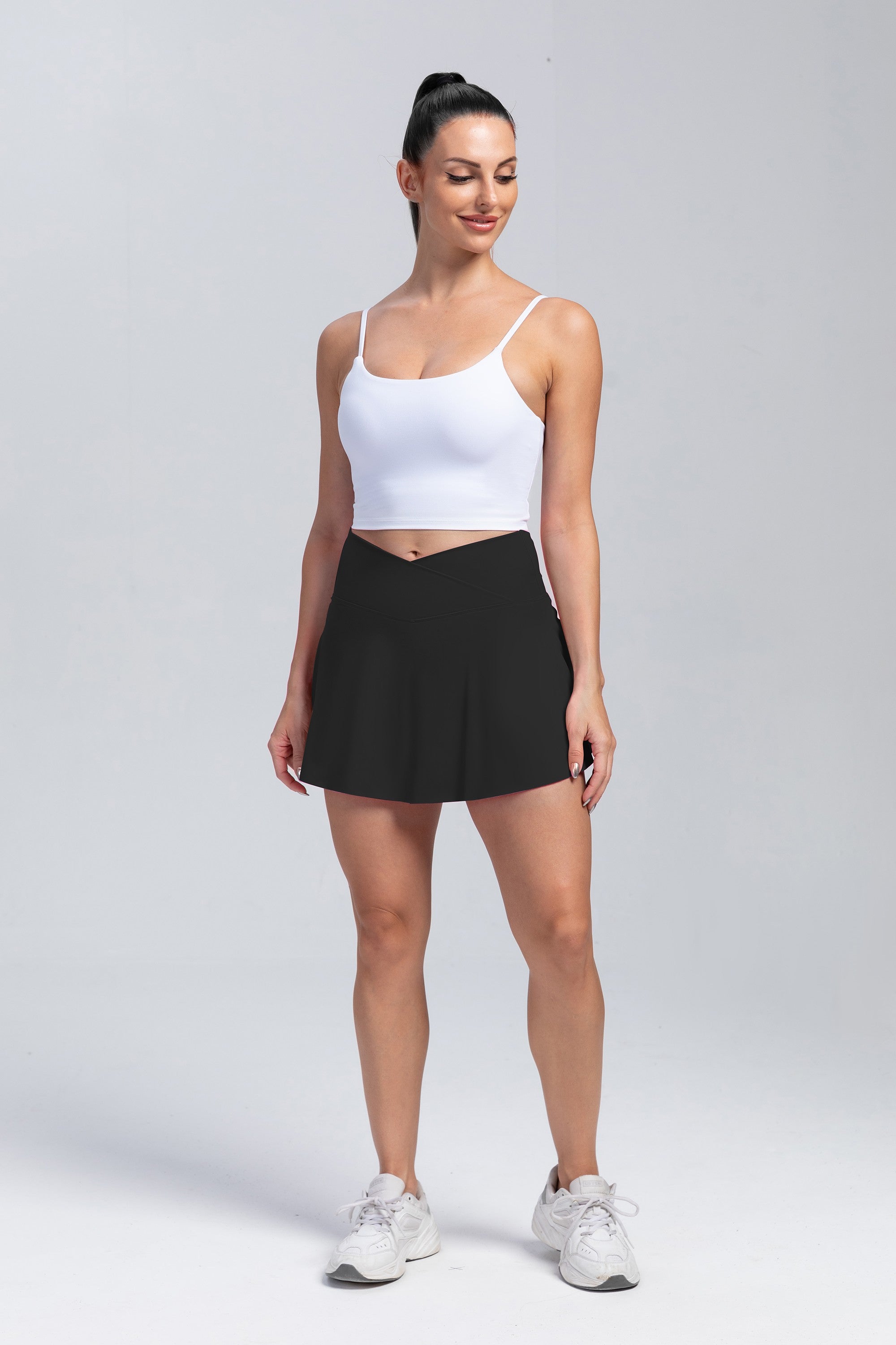 V Waist Golf Tennis Skirt w/ Inner Short & Pocket