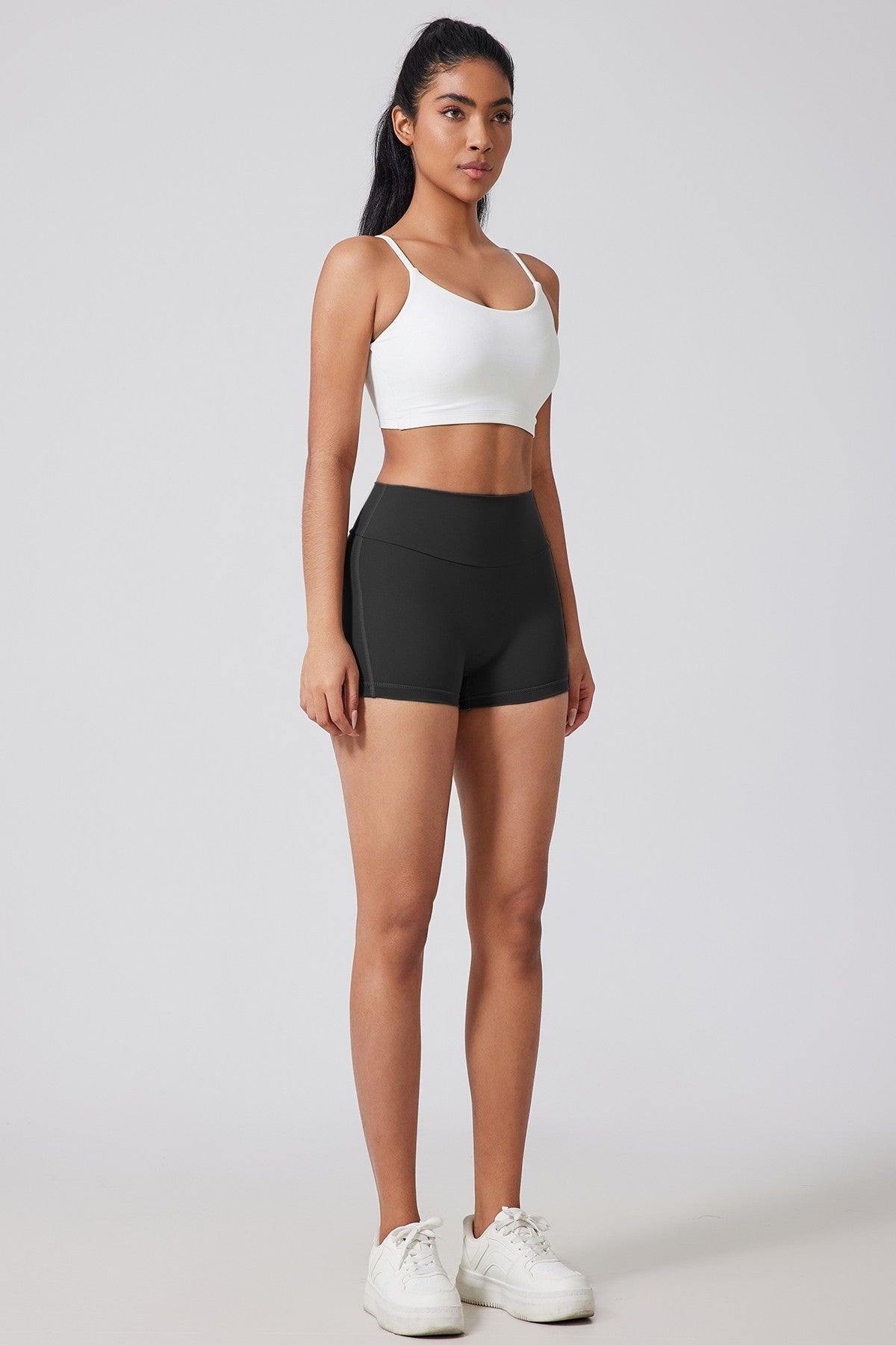 High Waist Shorts with Back Cargo Flap Pockets